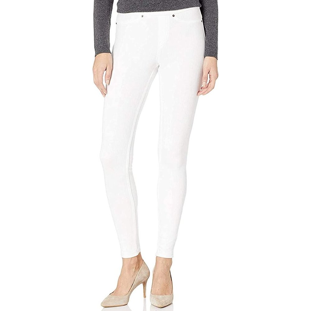 HUE Women's Solid Color Original Jeanz Denim Legging - White Size Small